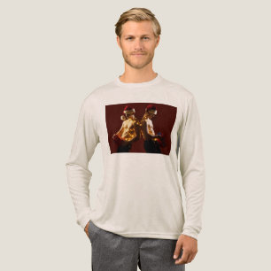 SlipperyJoe's shirtless men back-to-back Christmas Tri-Blend Shirt