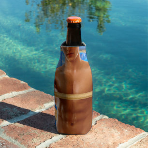 SlipperyJoe's shirtless muscular man abs chest sho Bottle Cooler