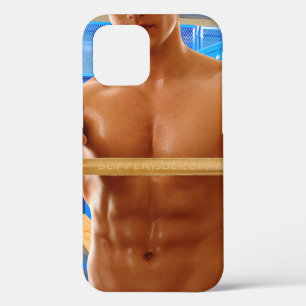 SlipperyJoe's shirtless muscular man abs chest sho iPhone 12 Pro Case
