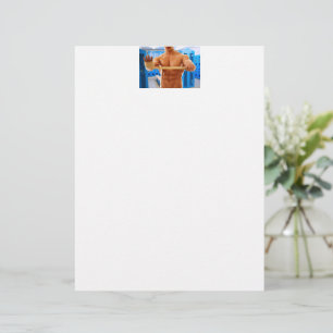 SlipperyJoe's shirtless muscular man abs chest sho Custom Letterhead
