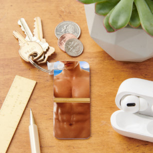 SlipperyJoe's shirtless muscular man abs chest sho Key Ring