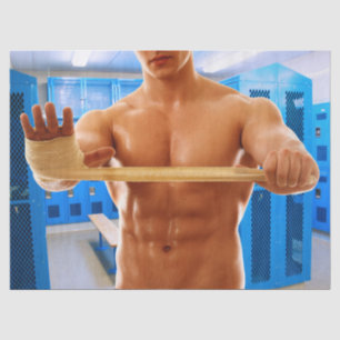 SlipperyJoe's shirtless muscular man abs chest sho Tissue Paper