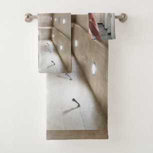 SlipperyJoe's shirtless muscular man torso sixpack Bath Towel Set