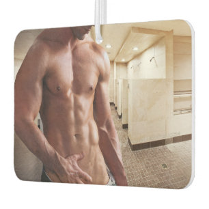 SlipperyJoe's shirtless muscular man torso sixpack Car Air Freshener