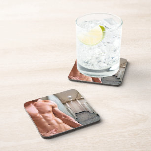 SlipperyJoe's shirtless muscular man torso sixpack Coaster