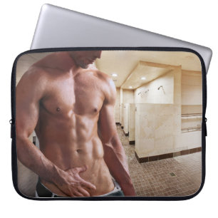 SlipperyJoe's shirtless muscular man torso sixpack Laptop Sleeve