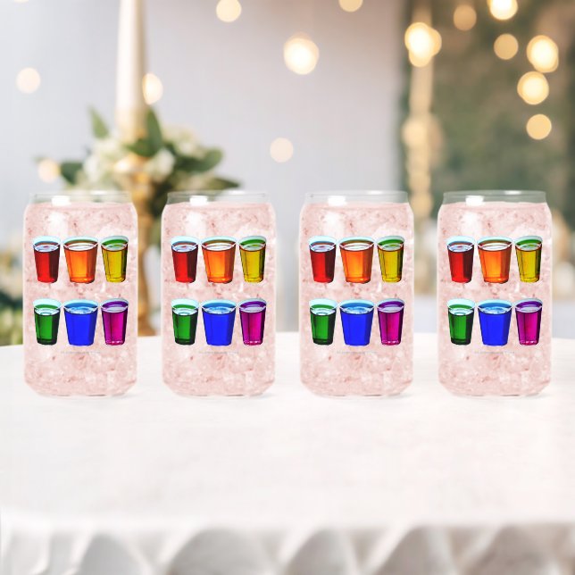 SlipperyJoe's shot glasses liquid pride colours ce (Insitu (Wedding))