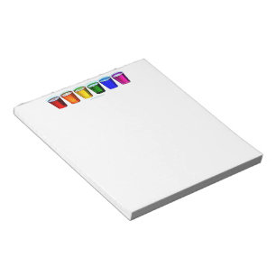 SlipperyJoe's shot glasses liquid pride colours ce Notepad