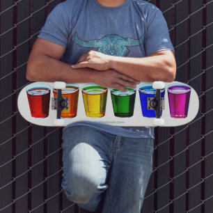 SlipperyJoe's shot glasses liquid pride colours ce Skateboard