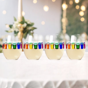 SlipperyJoe's shot glasses six cups arranged horiz