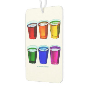SlipperyJoe's shot glasses six cups arranged horiz Car Air Freshener