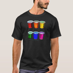 SlipperyJoe's shot glasses six cups arranged horiz T-Shirt
