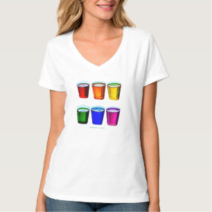 SlipperyJoe's shot glasses six cups arranged horiz T-Shirt