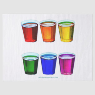 SlipperyJoe's shot glasses six cups arranged horiz Tissue Paper