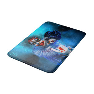 SlipperyJoe's sinister Halloween clown figure smea Bath Mat