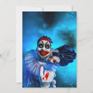 SlipperyJoe's sinister Halloween clown figure smea Holiday Card