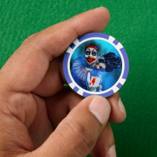 SlipperyJoe's sinister Halloween clown figure smea Poker Chips