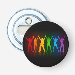 Slipperyjoe's six standing silhouettes arms raised bottle opener