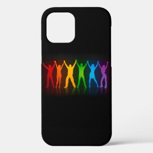 Slipperyjoe's six standing silhouettes arms raised iPhone 12 pro case