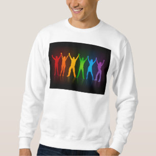 Slipperyjoe's six standing silhouettes arms raised sweatshirt