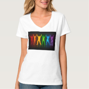 Slipperyjoe's six standing silhouettes arms raised T-Shirt