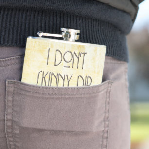 SlipperyJoe's Skinny Dip beach water vintage Chunk Hip Flask