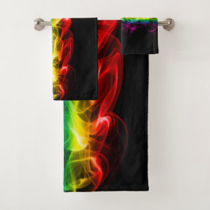 SlipperyJoe's smoke vivid rainbow-colours celebrat Bath Towel Set