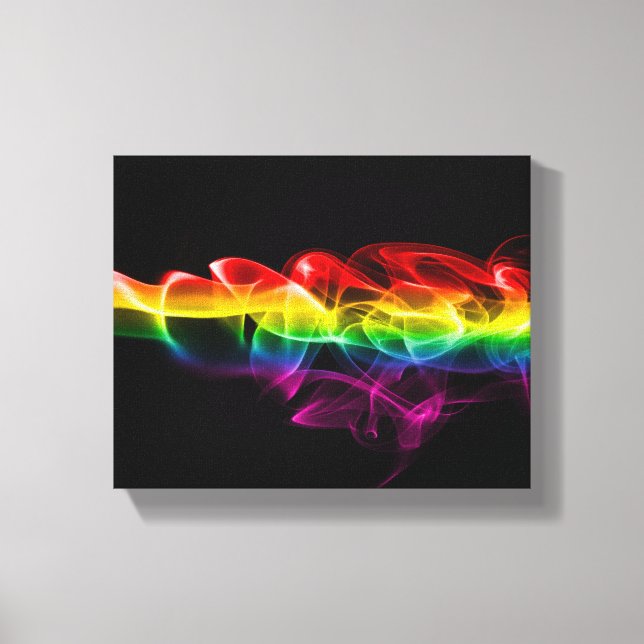 SlipperyJoe's smoke vivid rainbow-colours celebrat Canvas Print (Front)
