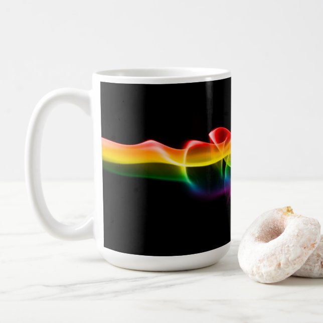 SlipperyJoe's smoke vivid rainbow-colours celebrat Coffee Mug (With Donut)
