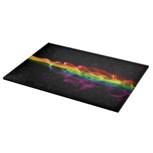 SlipperyJoe's smoke vivid rainbow-colours celebrat Cutting Board
