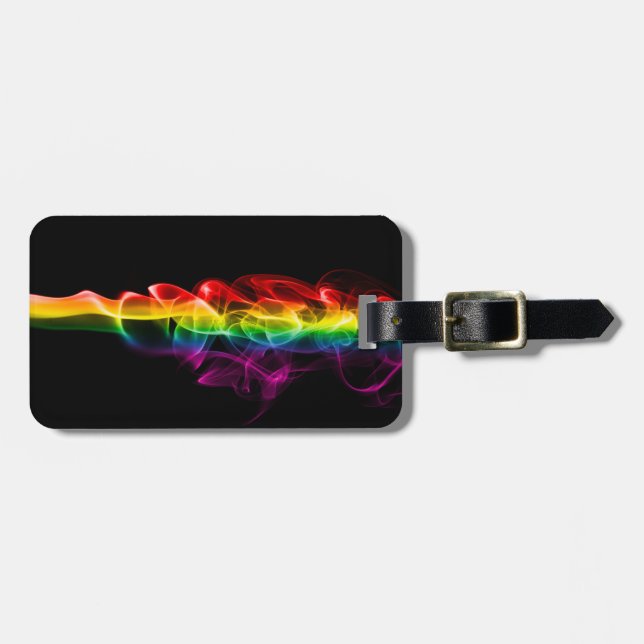 SlipperyJoe's smoke vivid rainbow-colours celebrat Luggage Tag (Front Horizontal)