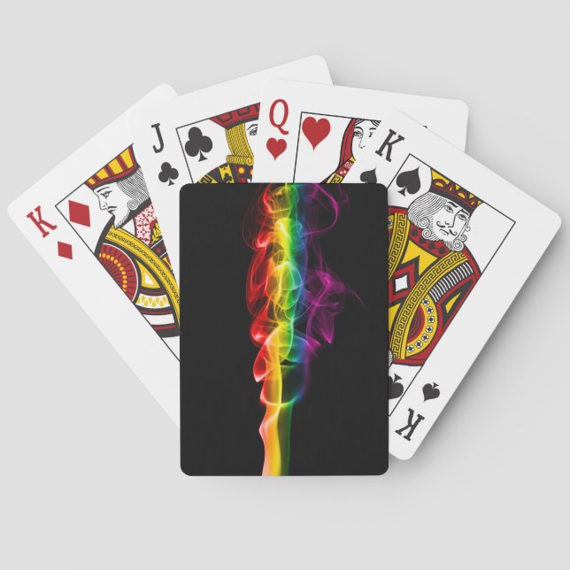 SlipperyJoe's smoke vivid rainbow-colours celebrat Playing Cards (Back)