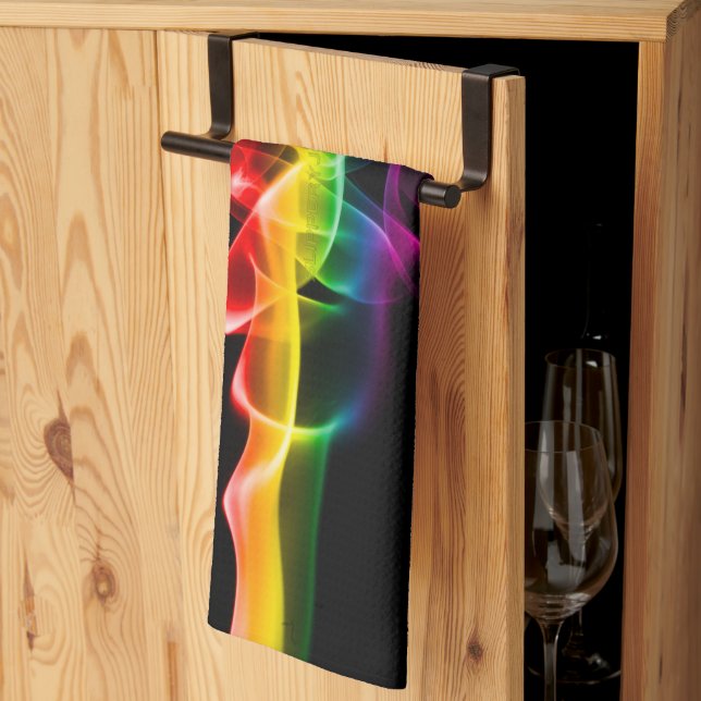 SlipperyJoe's smoke vivid rainbow-colours celebrat Tea Towel (Thirds Fold)