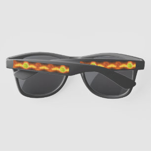 SlipperyJoe's softball on fire flames fireball ras Sunglasses