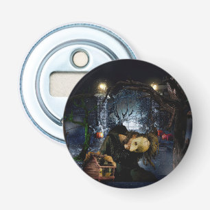 SlipperyJoe's spooky Halloween scary woods large i Bottle Opener