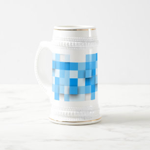SlipperyJoe's squares artwork mosaic modern three- Beer Stein