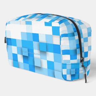 SlipperyJoe's squares artwork mosaic modern three- Dopp Kit