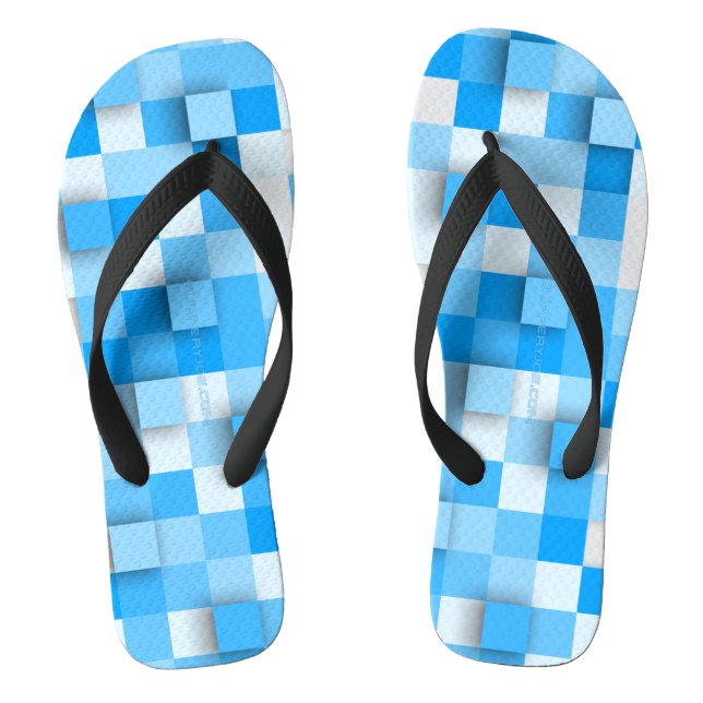 SlipperyJoe's squares artwork mosaic modern three- Jandals (Footbed)