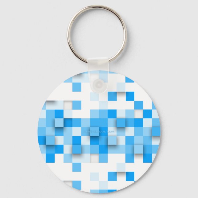 SlipperyJoe's squares artwork mosaic modern three- Key Ring (Front)
