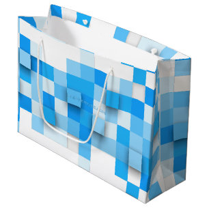 SlipperyJoe's squares artwork mosaic modern three- Large Gift Bag