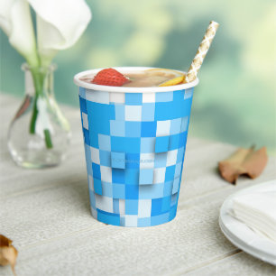 SlipperyJoe's squares artwork mosaic modern three- Paper Cups