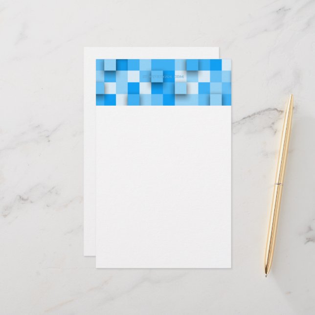 SlipperyJoe's squares artwork mosaic modern three- Stationery (Front/Back In Situ)