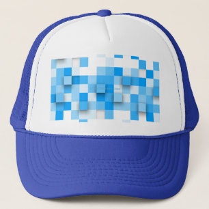 SlipperyJoe's squares artwork mosaic modern three- Trucker Hat