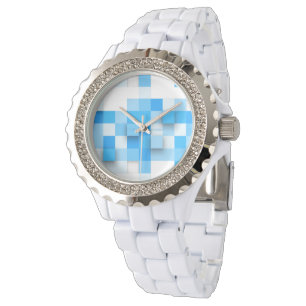 SlipperyJoe's squares artwork mosaic modern three- Watch