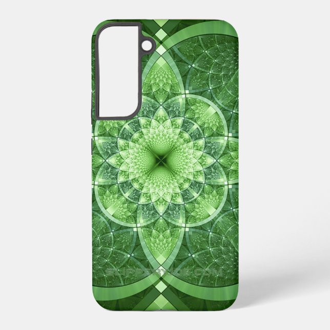 SlipperyJoe's St. Patrick's Day Fractal vortex hol Samsung Galaxy S22+ Case (Back)