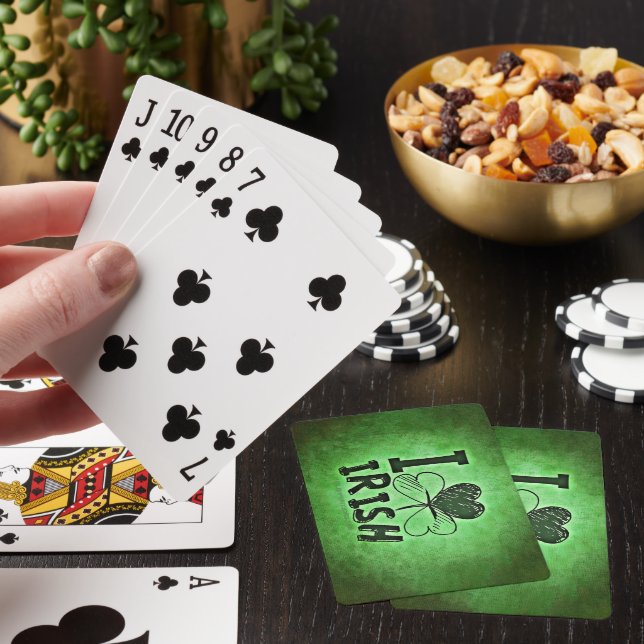 SlipperyJoe's St. Patrick's Day Irish three-leaf c Playing Cards (In Situ)