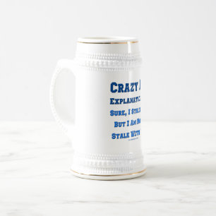 SlipperyJoe's stalk crazy fan funny joke explanati Beer Stein