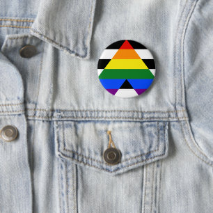 SlipperyJoe's Straight Ally Flag gay gifts LGBTQIA 6 Cm Round Badge