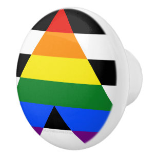 SlipperyJoe's Straight Ally Flag gay gifts LGBTQIA Ceramic Knob