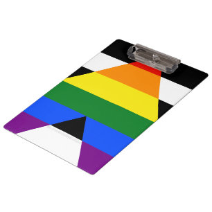 SlipperyJoe's Straight Ally Flag gay gifts LGBTQIA Clipboard